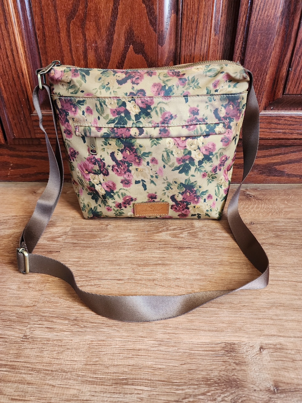 Patricia Nash Floral Crossbody Boho Bag Purse Antique Rose Coated Canvas